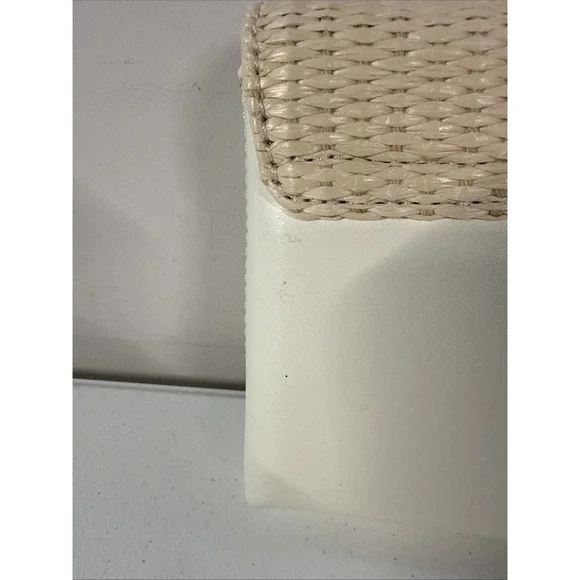 KATE SPADE Montford Park Straw Keira Bow Clutch Purse Cream Natural Leather Bag - Picture 4 of 11